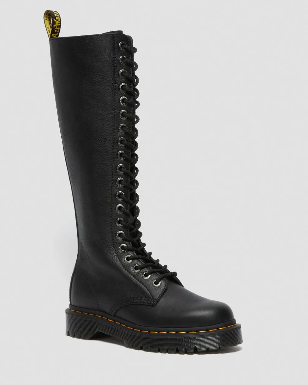 1B60 Bex Pisa Leather Knee High Boots in Black