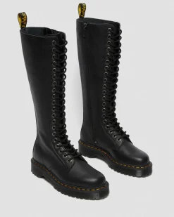 1B60 Bex Pisa Leather Knee High Boots in Black