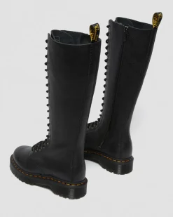 1B60 Bex Pisa Leather Knee High Boots in Black