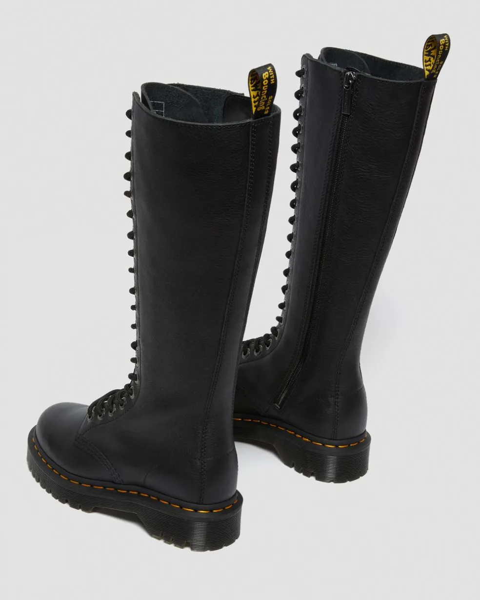 1B60 Bex Pisa Leather Knee High Boots in Black