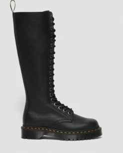 1B60 Bex Pisa Leather Knee High Boots in Black