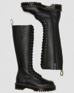 1B60 Bex Pisa Leather Knee High Boots in Black