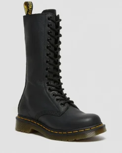 1B99 Virginia Leather Mid Calf Boots in Black
