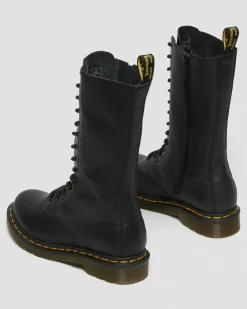 1B99 Virginia Leather Mid Calf Boots in Black