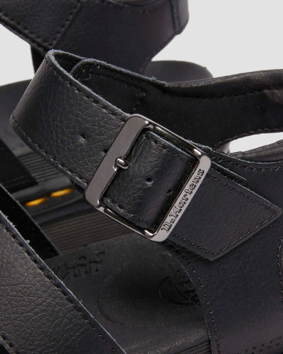 Blaire Athena leather strap sandals in Black