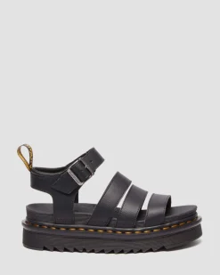 Blaire Athena leather strap sandals in Black