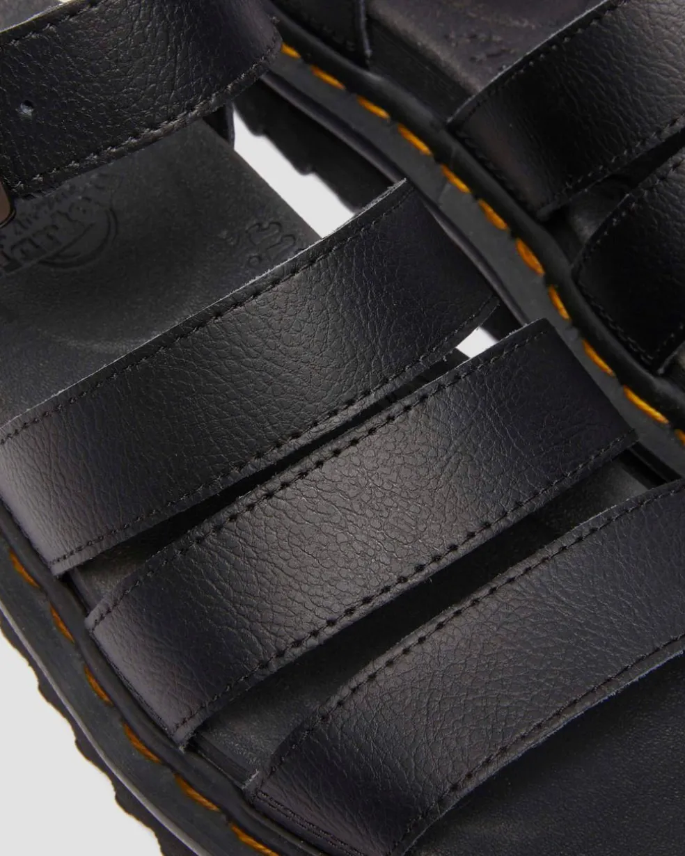 Blaire Athena leather strap sandals in Black