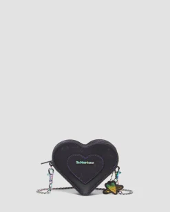 BT21 Mini Heart Shaped Leather Bag in Black
