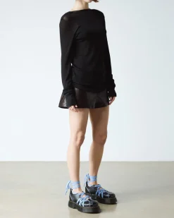 Buzz Ballerina Gloss Leather Shoes in Black