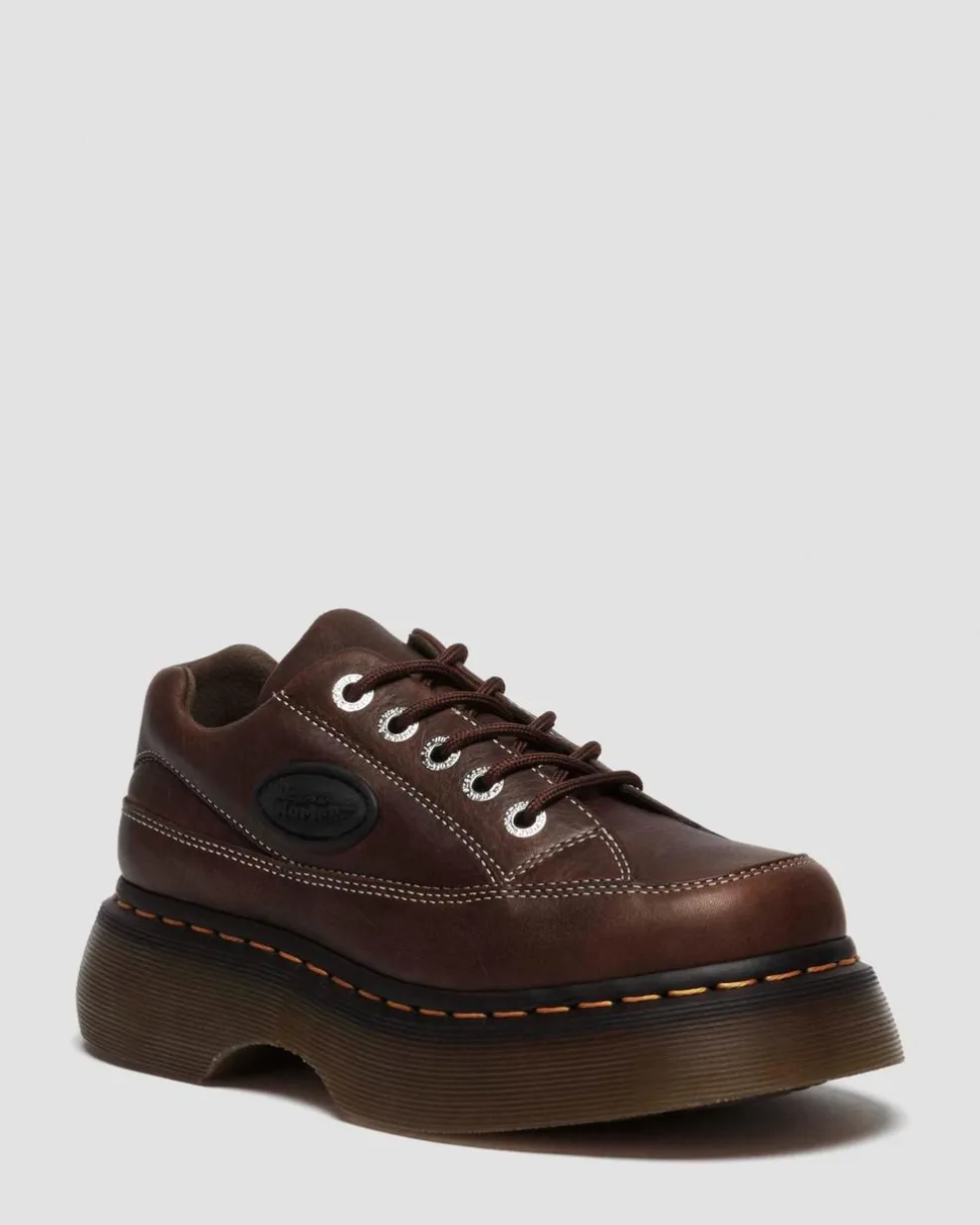 Buzz 5-eye Grizzly leather shoes in Dark Brown
