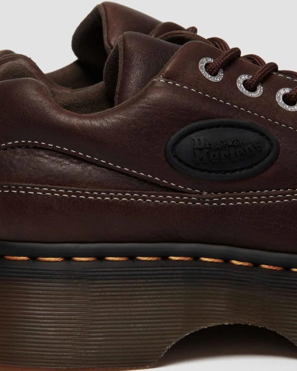 Buzz 5-eye Grizzly leather shoes in Dark Brown