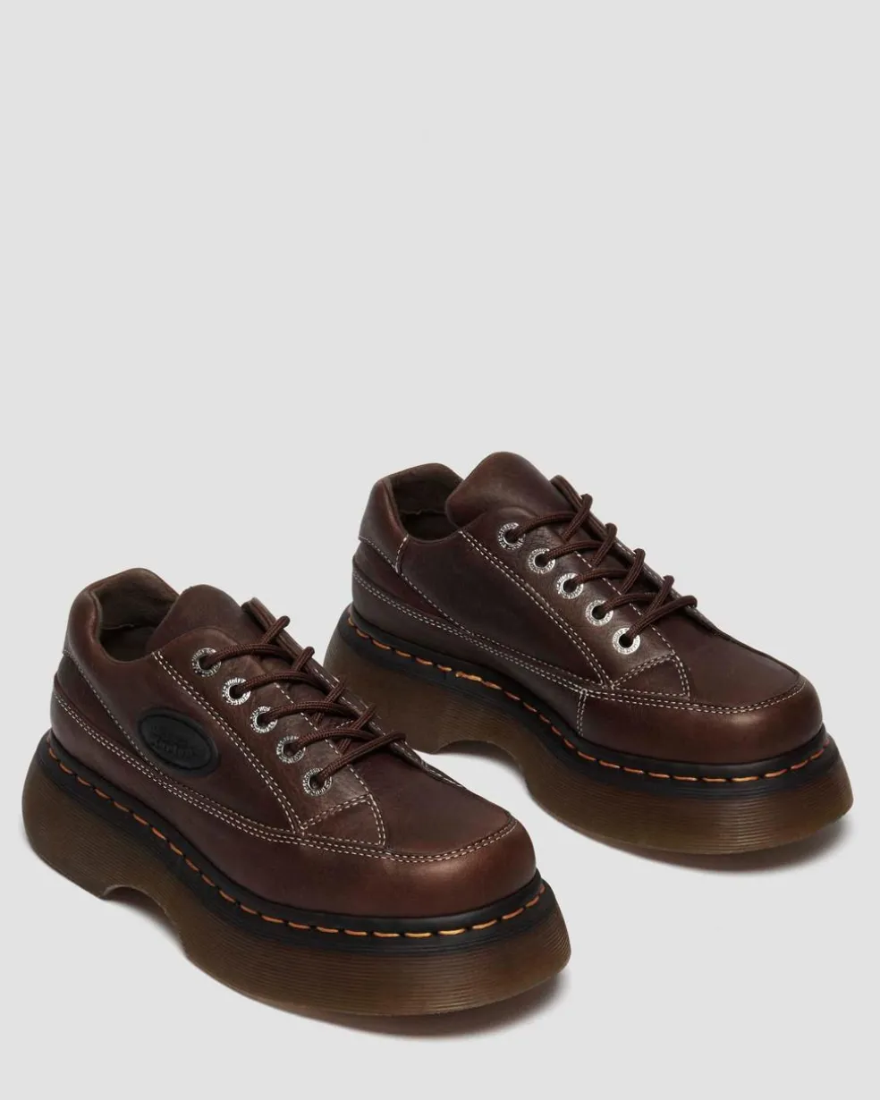 Buzz 5-eye Grizzly leather shoes in Dark Brown