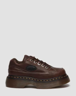 Buzz 5-eye Grizzly leather shoes in Dark Brown