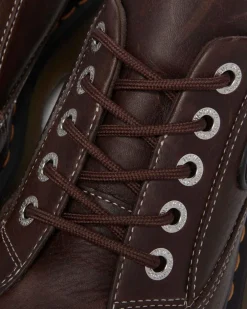 Buzz 5-eye Grizzly leather shoes in Dark Brown