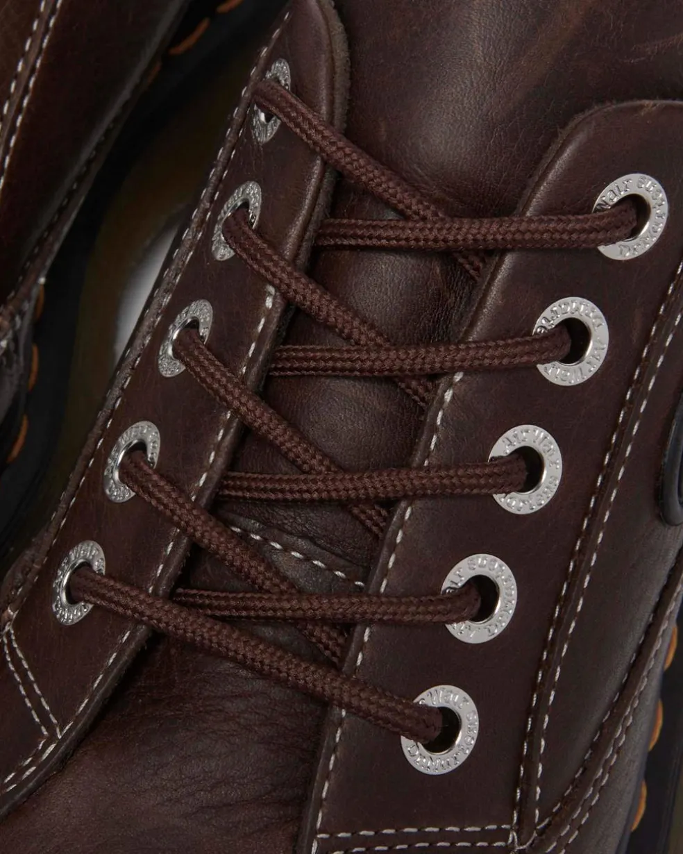 Buzz 5-eye Grizzly leather shoes in Dark Brown