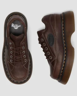 Buzz 5-eye Grizzly leather shoes in Dark Brown
