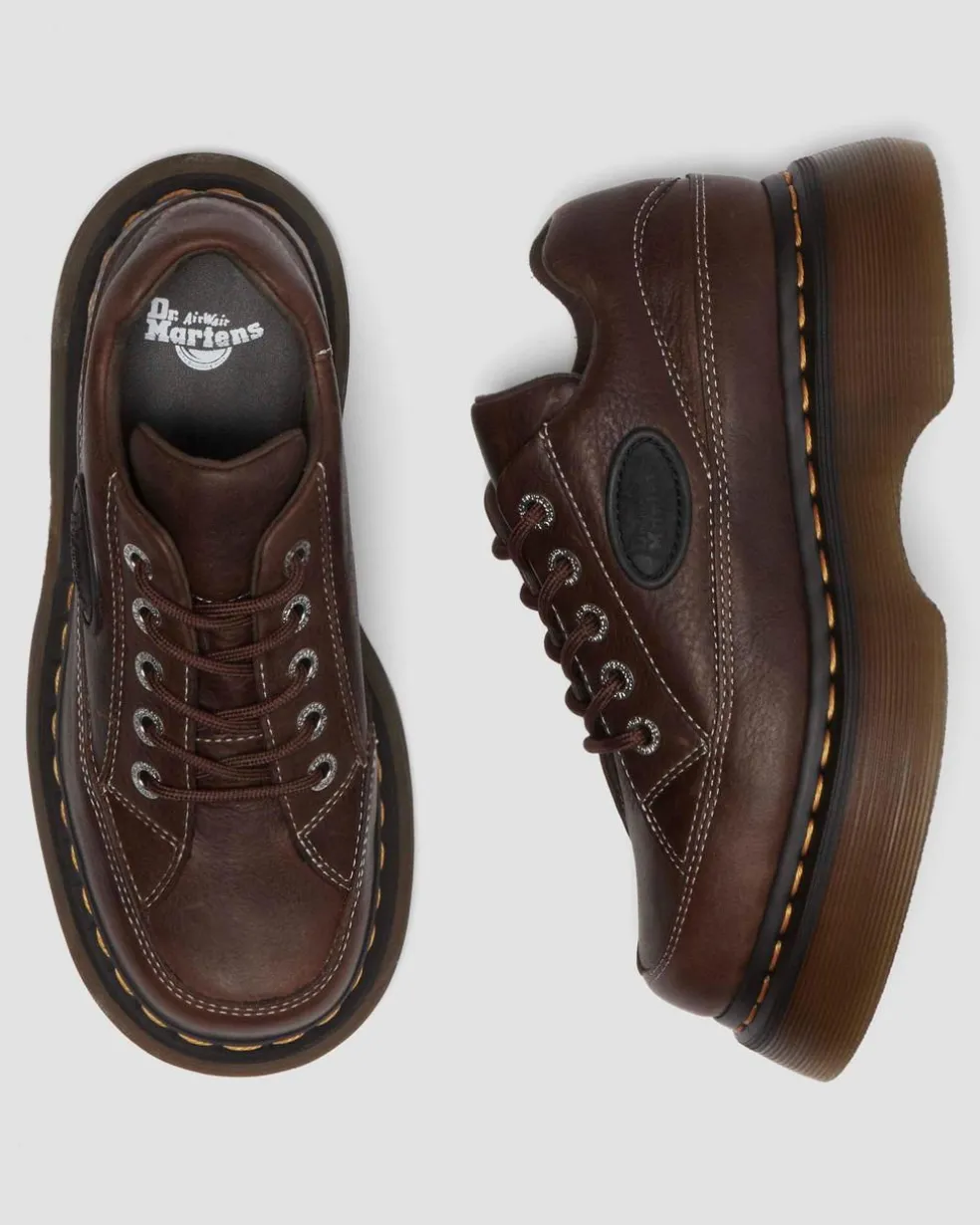 Buzz 5-eye Grizzly leather shoes in Dark Brown