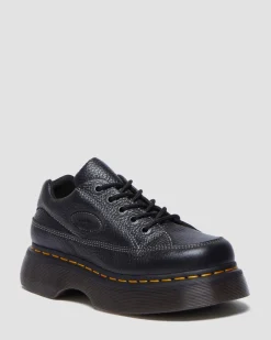 Buzz 5-eye Milled Nappa Leather Shoes in Black Milled Nappa