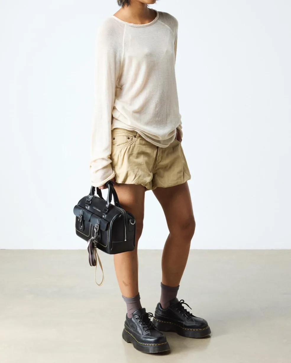 Buzz 5-eye Milled Nappa Leather Shoes in Black Milled Nappa