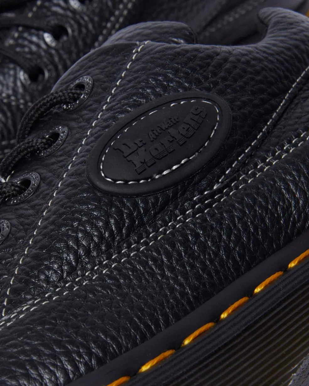 Buzz 5-eye Milled Nappa Leather Shoes in Black Milled Nappa