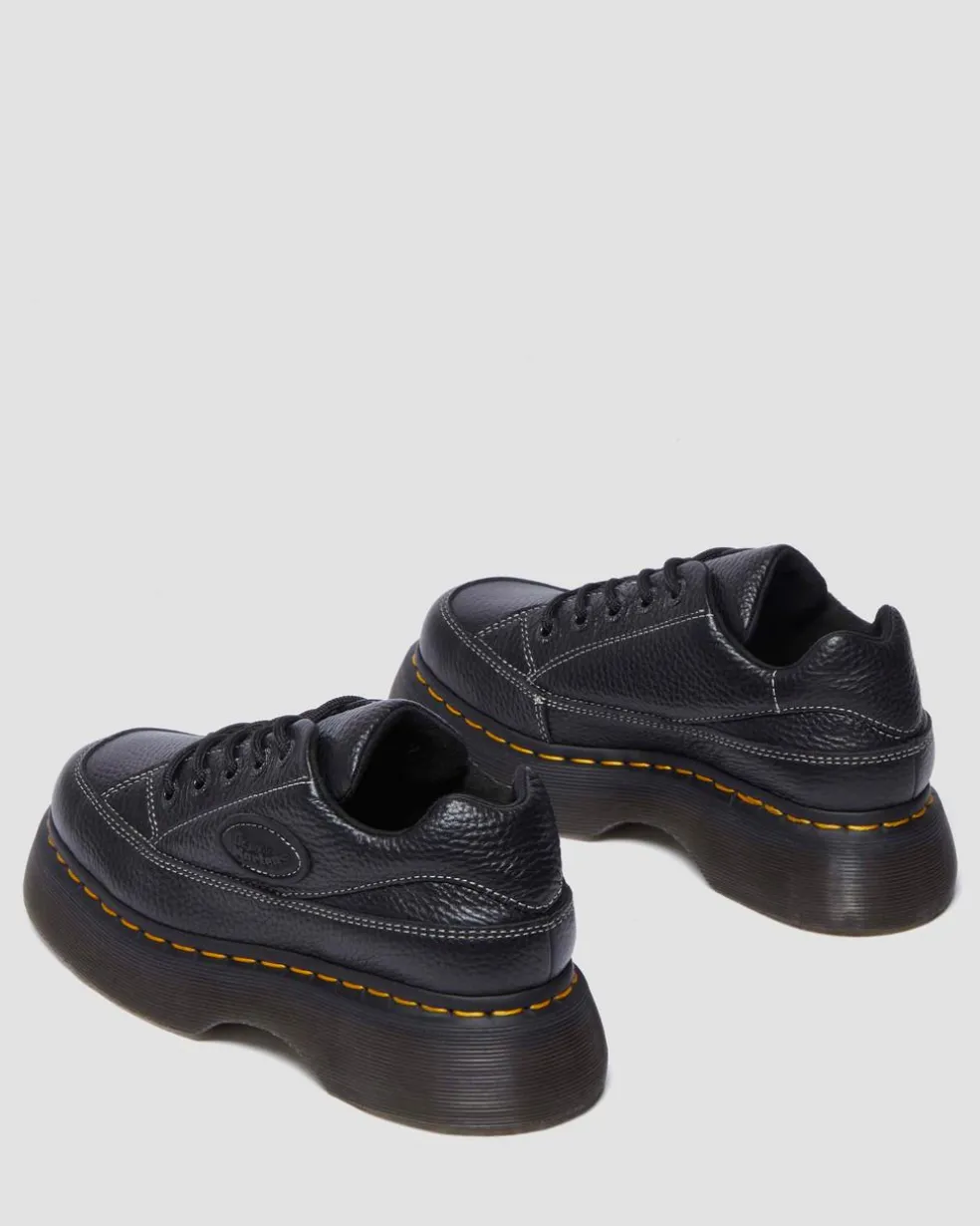 Buzz 5-eye Milled Nappa Leather Shoes in Black Milled Nappa
