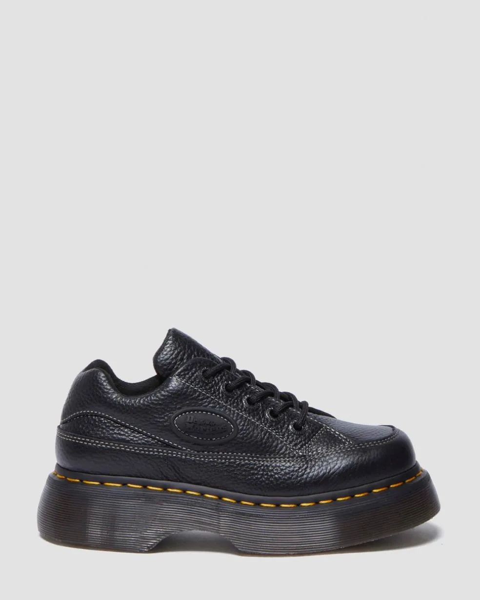 Buzz 5-eye Milled Nappa Leather Shoes in Black Milled Nappa