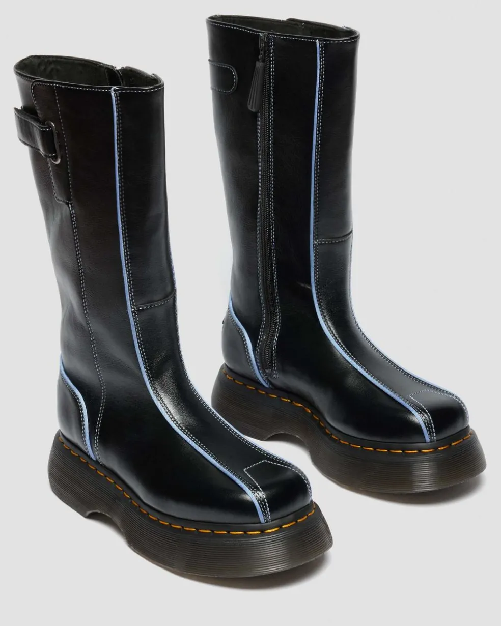 Buzz Hi Gloss Leather Boots in Black