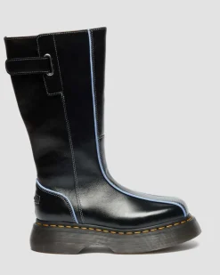 Buzz Hi Gloss Leather Boots in Black