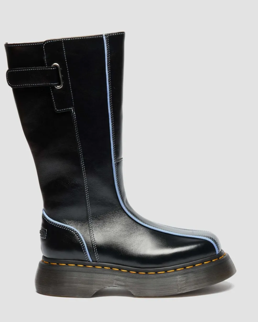 Buzz Hi Gloss Leather Boots in Black
