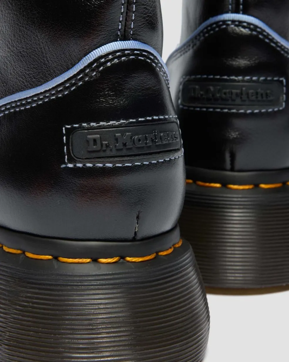 Buzz Hi Gloss Leather Boots in Black