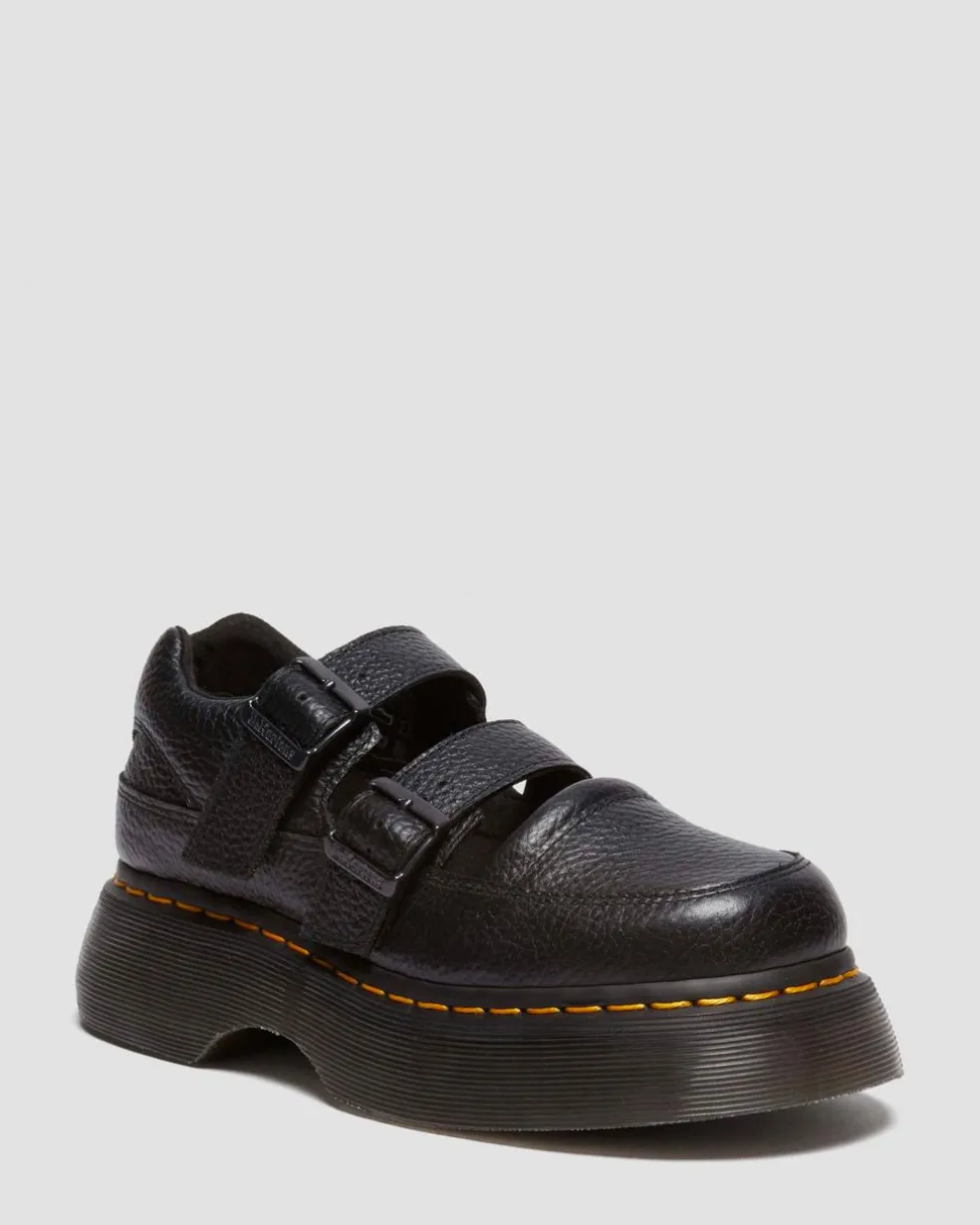 Buzz milled nappa leather Mary Jane shoes in Black Milled Nappa
