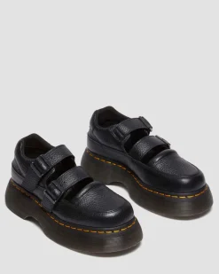 Buzz milled nappa leather Mary Jane shoes in Black Milled Nappa