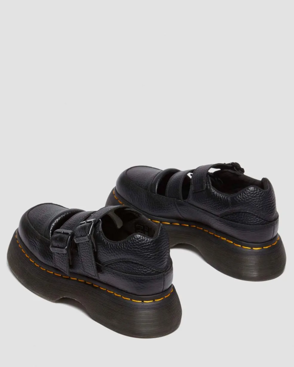 Buzz milled nappa leather Mary Jane shoes in Black Milled Nappa