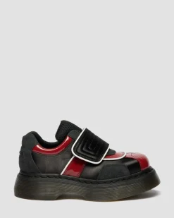 Buzz Strap Mixed Material Shoes in Black