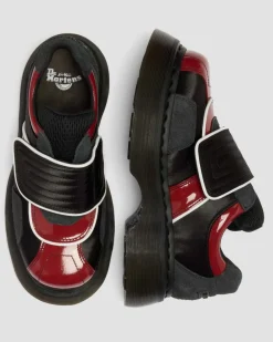 Buzz Strap Mixed Material Shoes in Black