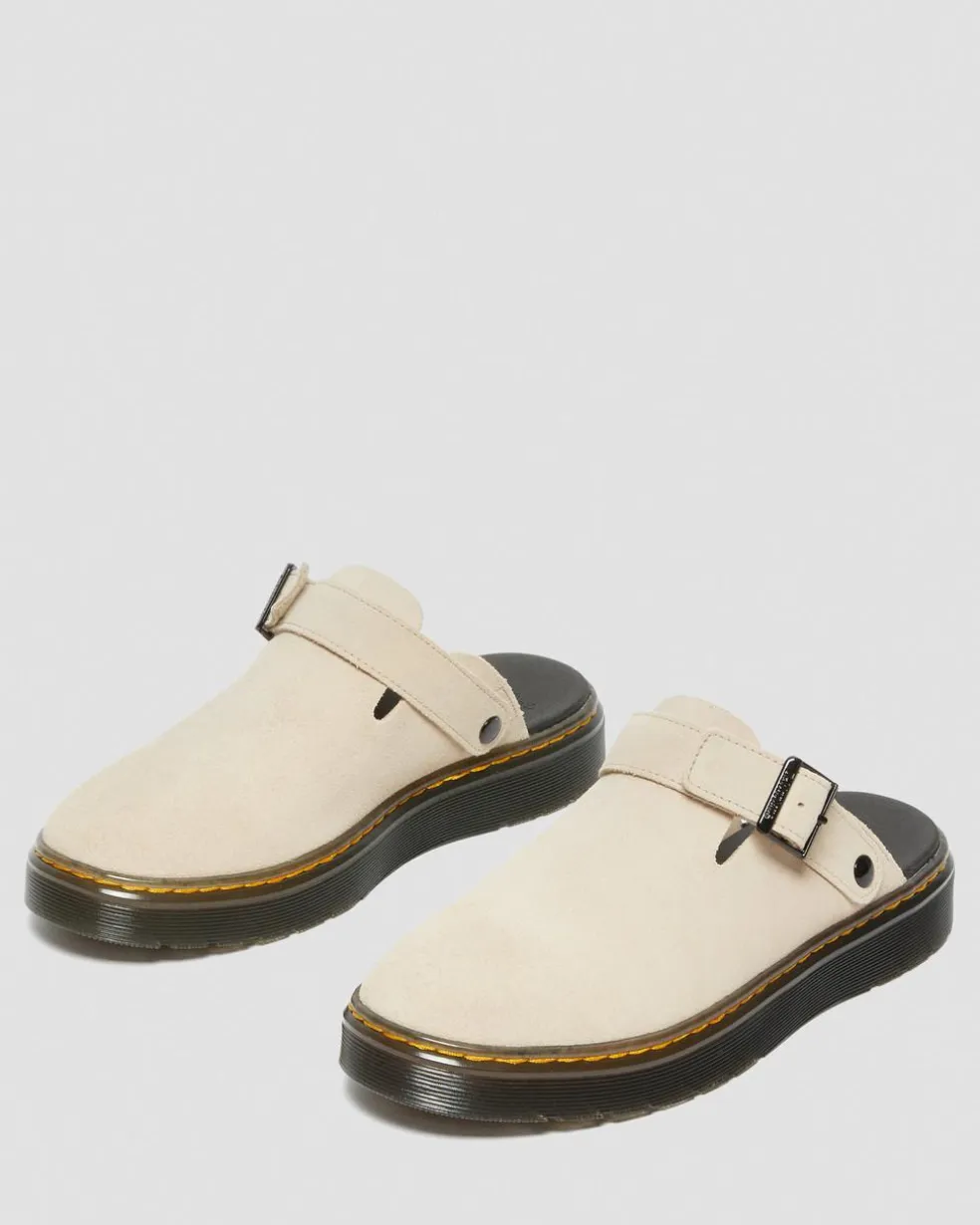 Carlson Suede Casual Slingback Mules in Sand
