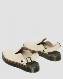Carlson Suede Casual Slingback Mules in Sand