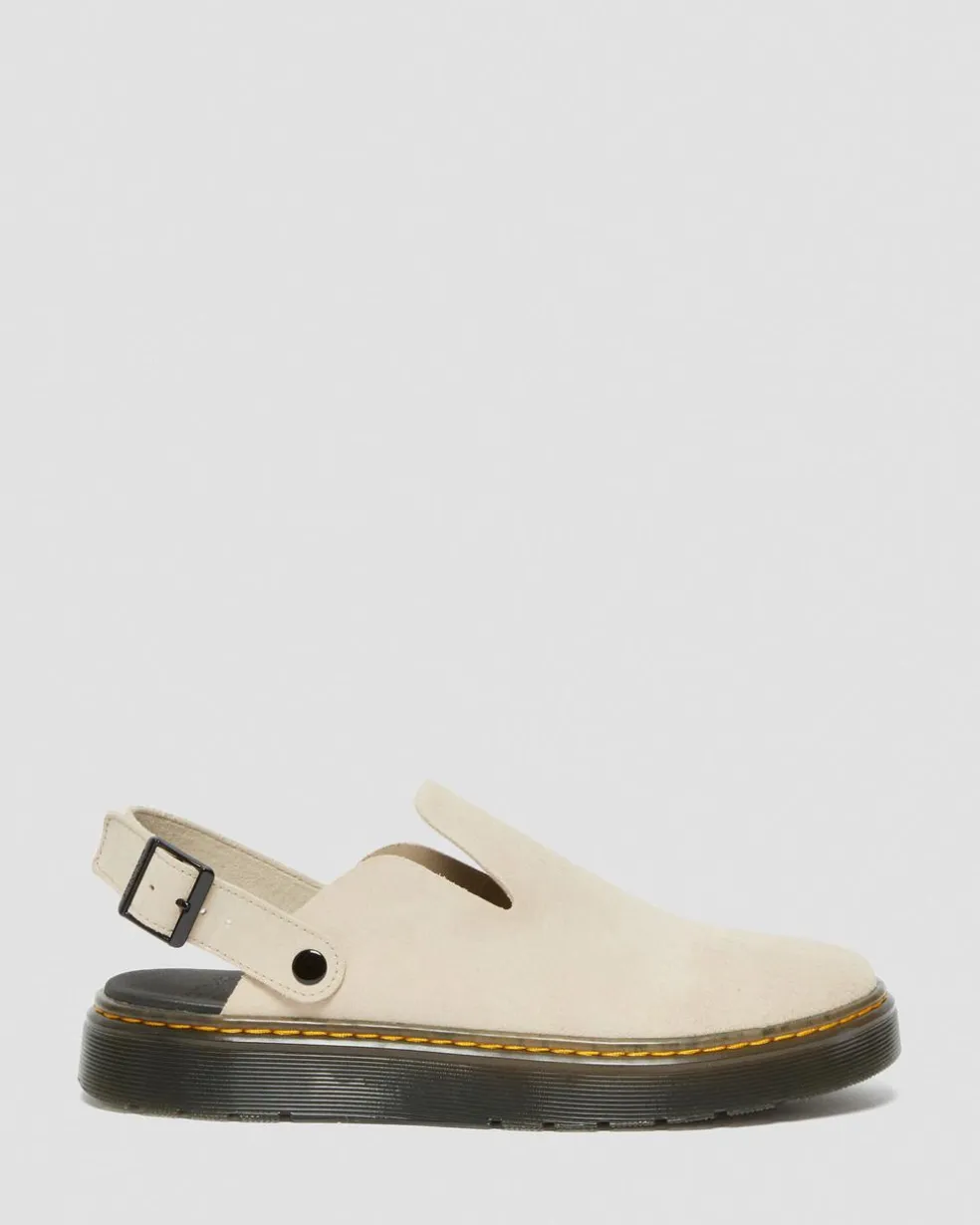 Carlson Suede Casual Slingback Mules in Sand