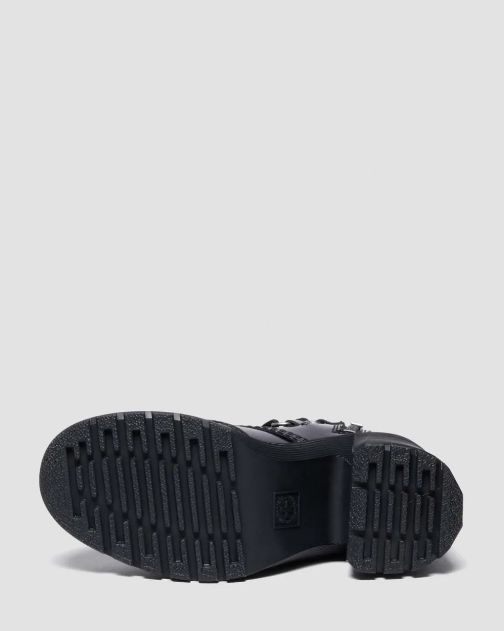 CHESNEY STUDDED BUTTERO LEATHER FLARE HEEL BOOTS in Black Buttero