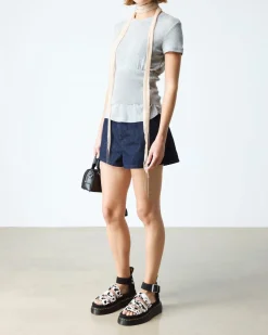Clarissa Strap Hair On Leather Quad Sandals in Cream