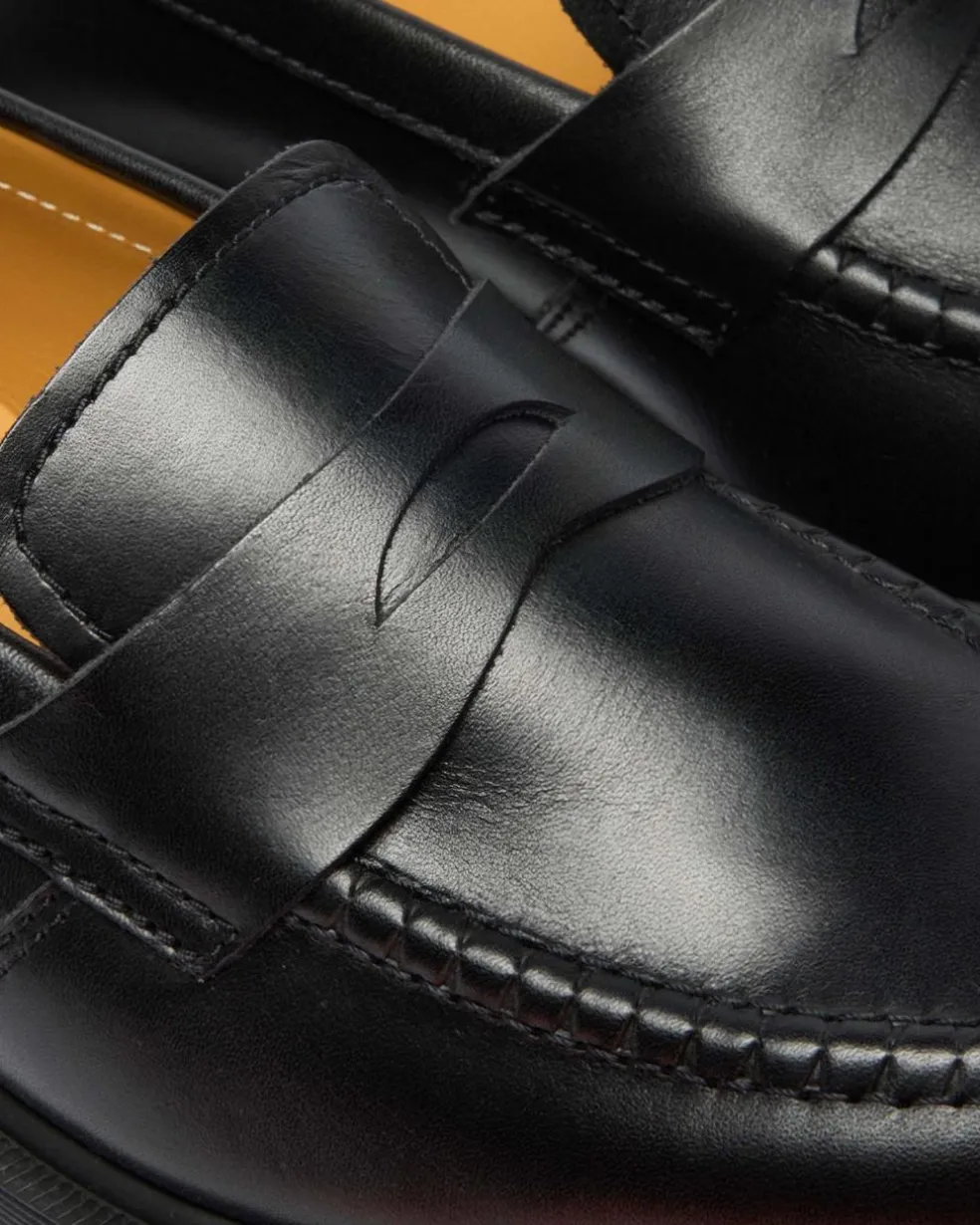 Delapre Penny Loafers in Black