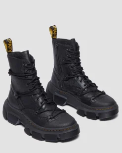 DMXL 8-eye leather boots in Black