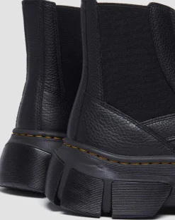 DMXL Zip Chelsea leather boots in Black
