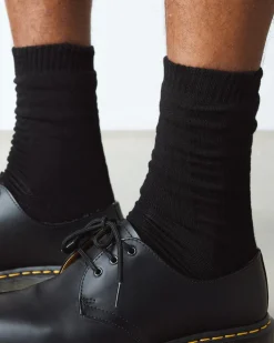 Double Doc Cotton Blend Socks in Black