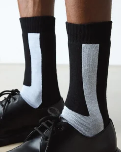 Double Doc Cotton Blend Socks in Charcoal