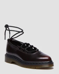 Elphie II leather ballet flats in Cherry Red Arcadia