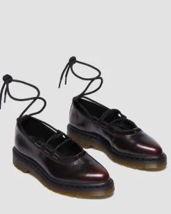 Elphie II leather ballet flats in Cherry Red Arcadia