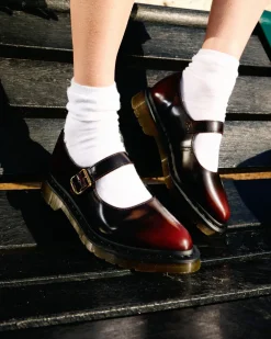 Elphie Mary Jane Leather shoes in Cherry Red Arcadia