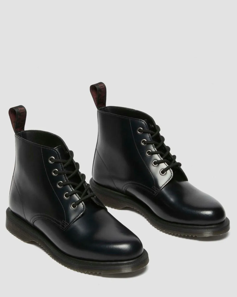 Emmeline Smooth Lace Up Boots in Black