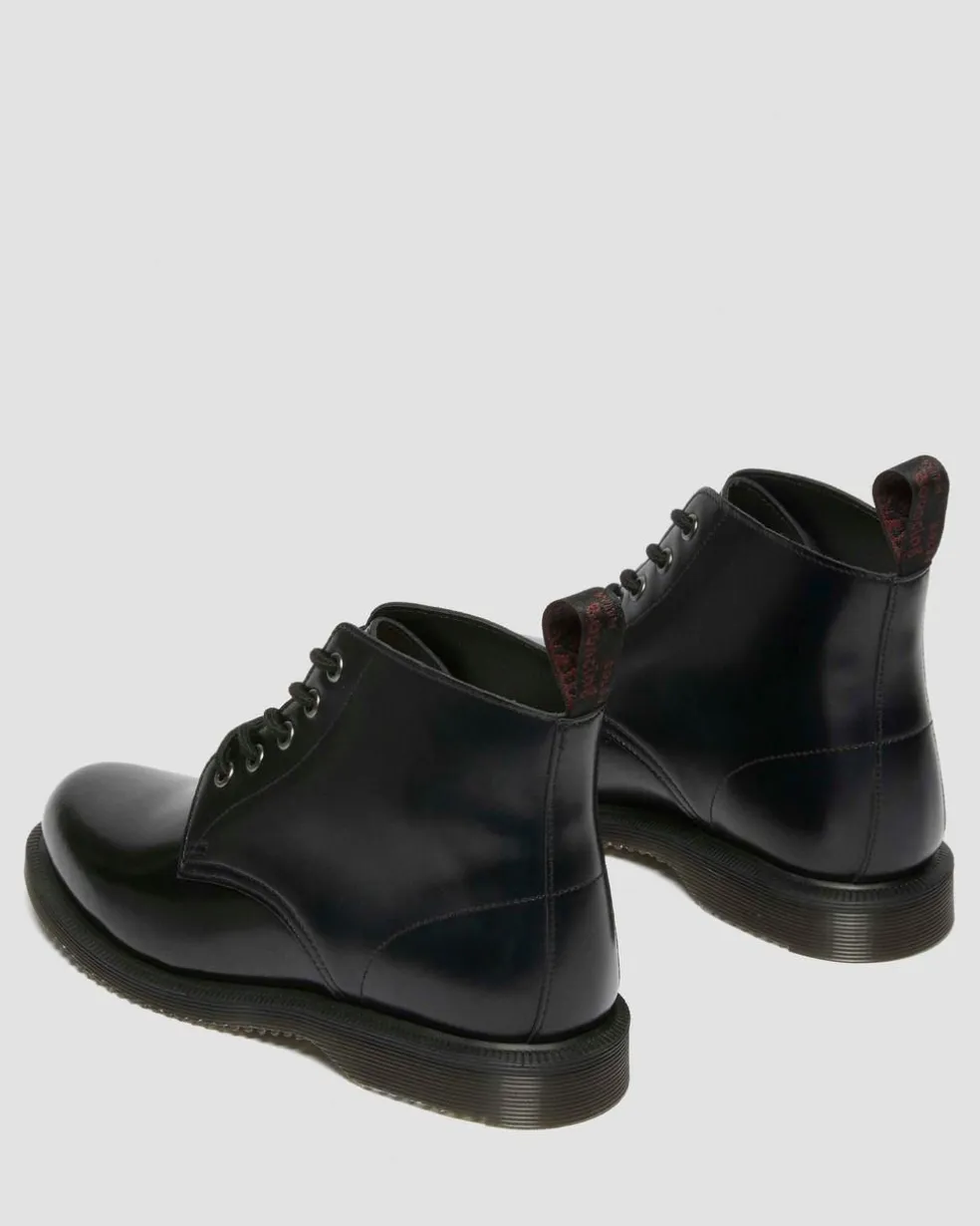 Emmeline Smooth Lace Up Boots in Black